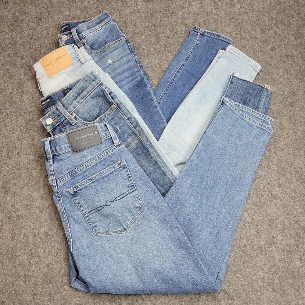 Lucky Brand Jeans Womens 00/24 Blue Denim Distressed Skinny Leg BUNDLE LOT